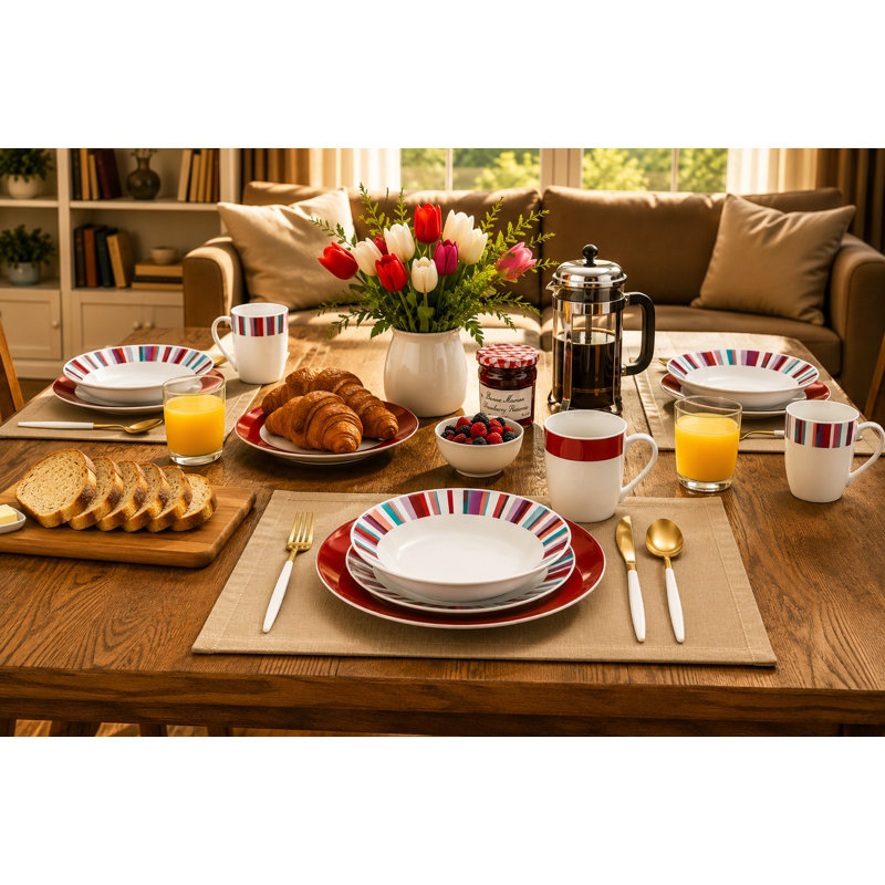 Waterside 24pc Modern Stripe Dinner set