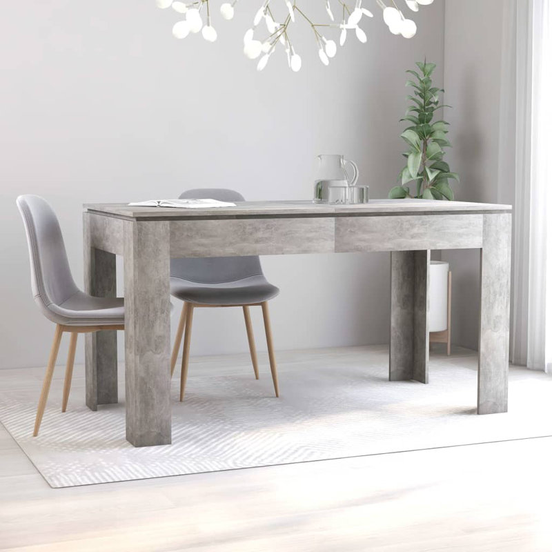 Haswell Dining Table, Concrete Grey, 29.9" H x 47.2" L x 23.6" W