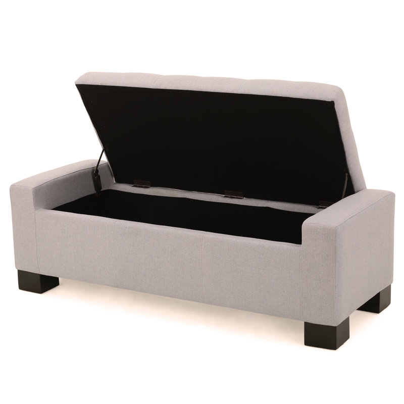 Banc de rangement moderne pour repose-pieds, Beige, H 16,82 po x l 50,32 po x P 19,89 po
