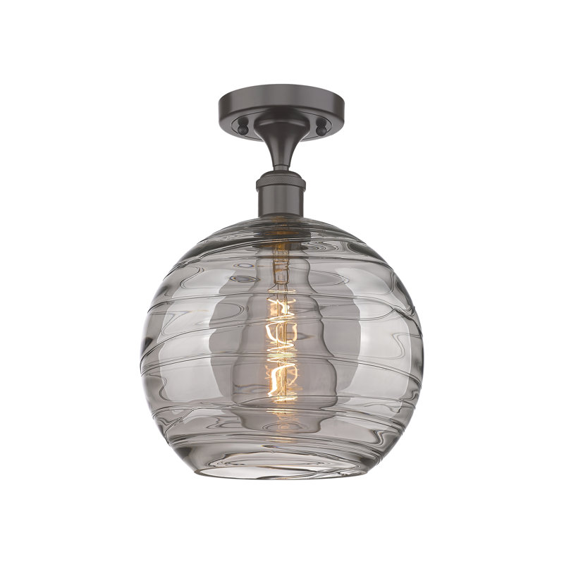 1 - Light Semi Flush Mount, Oil Rubbed Bronze, 12.88" H x 5.88" W x 5.88" D