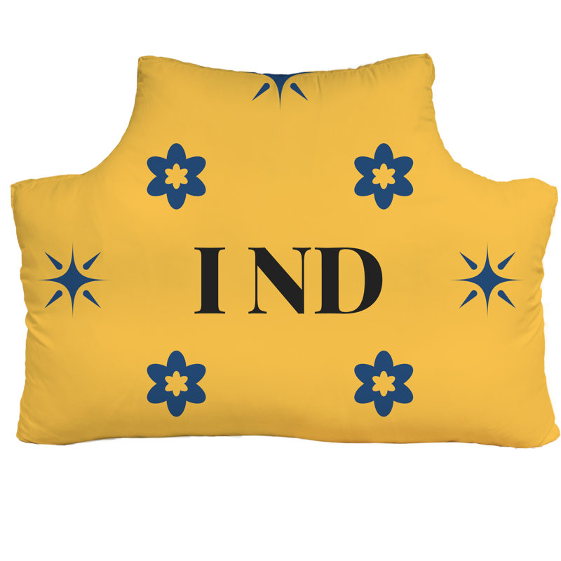 Tête de lit Indianapolis, Jaune / Bleu, Rectangle H 29,5 po x l 59,5 po