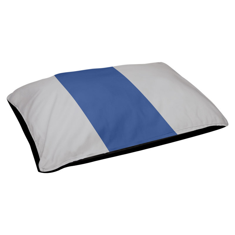 Oreiller Oklahoma, Moyen (l 28 po x P 18 po x H 9,5 po), Gris / bleu royal / gris