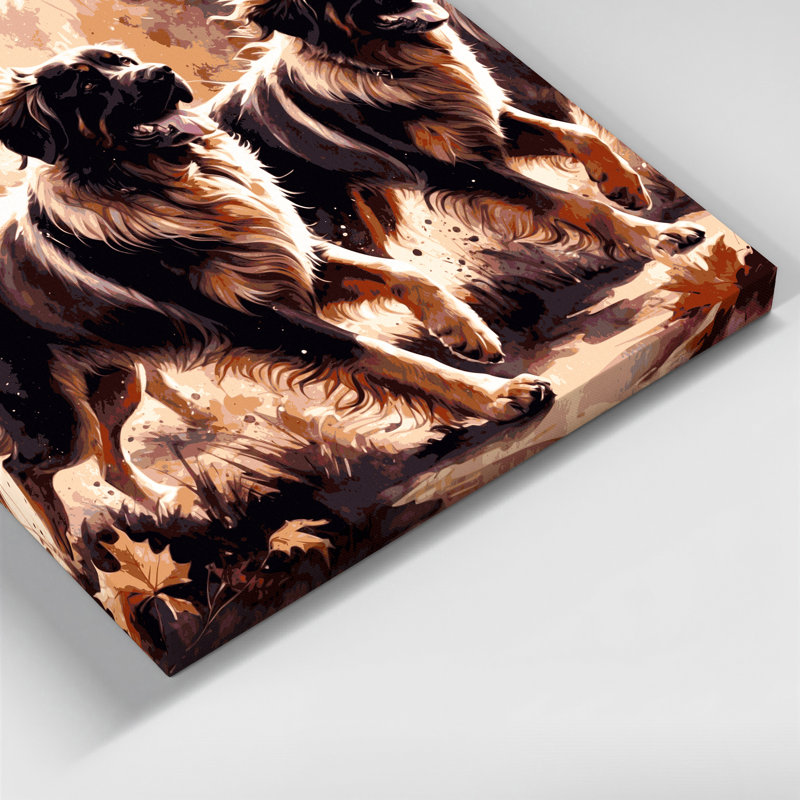 Dogs Leonberger Black Canvas Wall Art