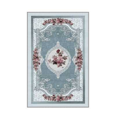 Luxurious Woven Area Rug, 5.9 x 9.2 ft, 100% Polyester, Antibacterial | Non-Slip PVC Felt Dot Underside, 0.3 in Pile Height | Machine Washable, 3D Digital Print, Perfect for Living Room & Bedroom Décor