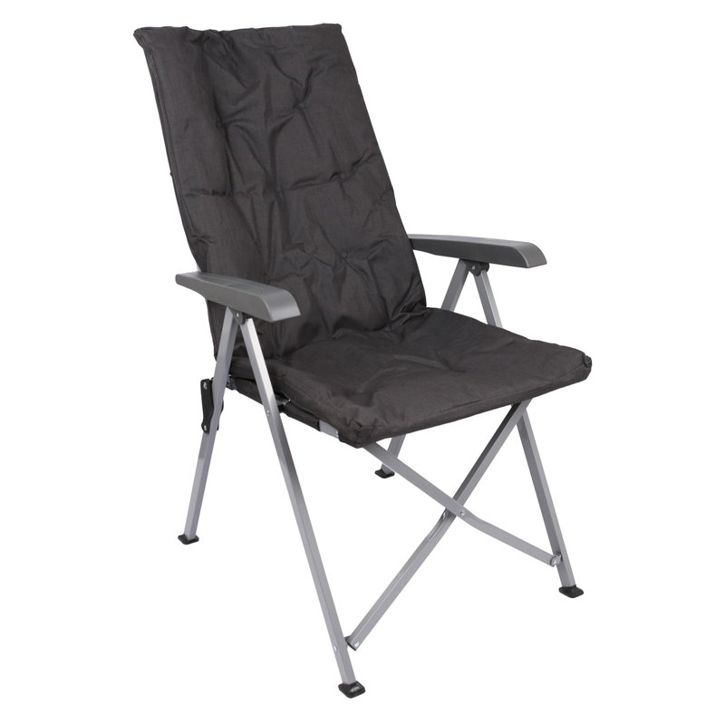 Harbour Housewares - Padded Reclining Folding Chair, Black