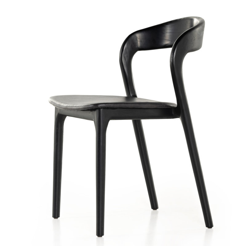 Kayla Leather Dining Chair, Black, Sonoma Black Top Grain Leather