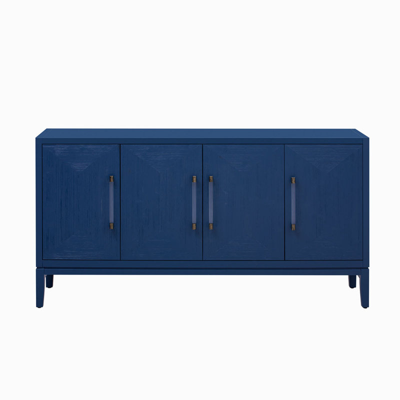 Console de rangement en bois, Bleu marine