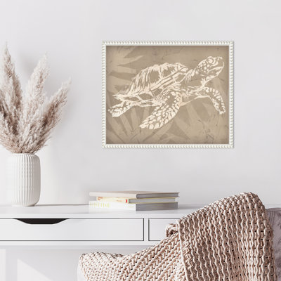 Batik Sea Turtle I by June Erica Vess Framed Canvas Wall Art Print