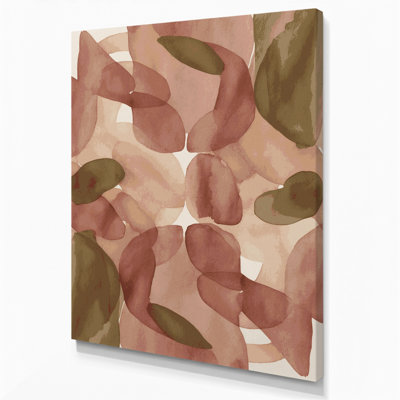 Abstrait aquarelle 82, art mural sur toile brune