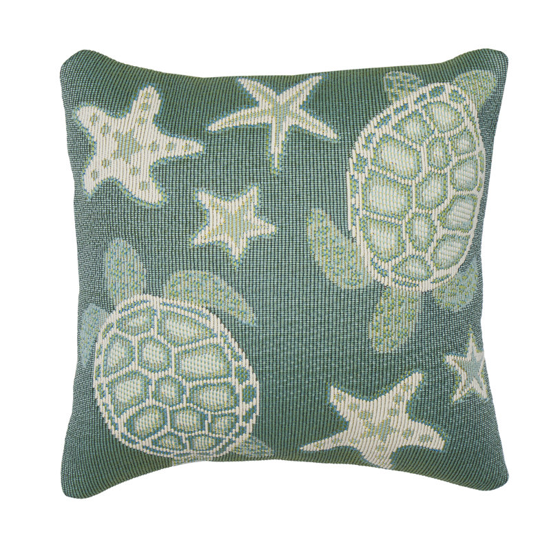 Marina Turtle and Stars, Aqua Ivory