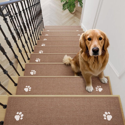 Stair Treads Non Slip Indoor 15PCS, Rubber Backing Stair Runner Rugs For Wooden Steps, Residue Free Stair Carpet Treads For Kids Elders And Pets, Machine Washable Stair Mats