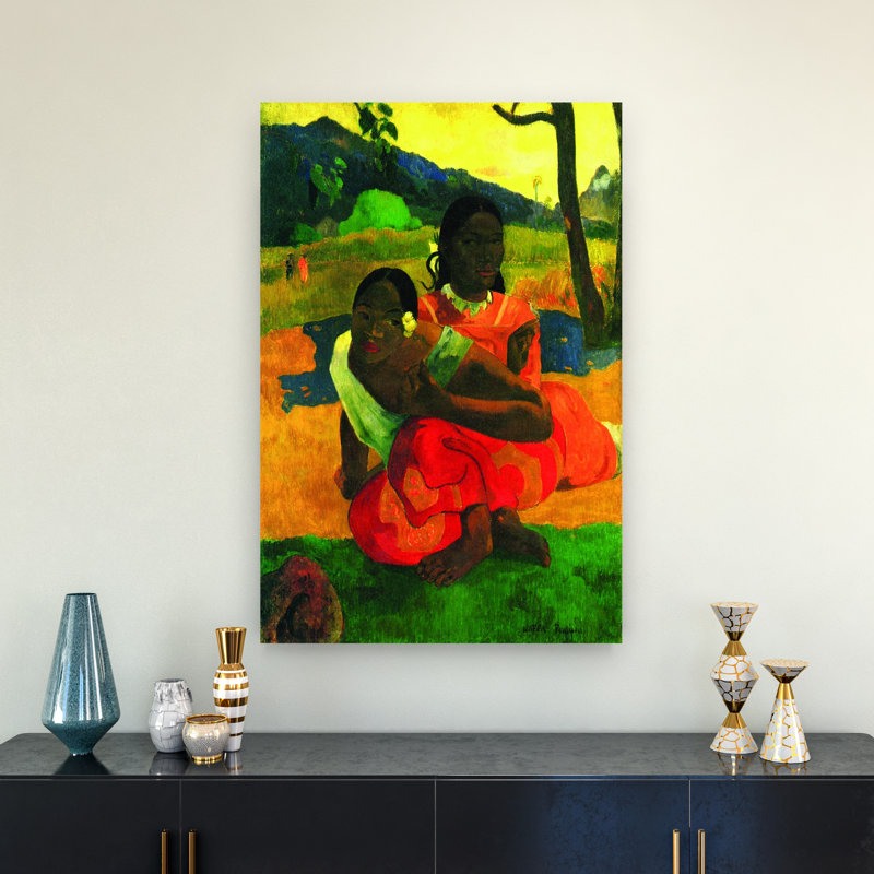 Nafea, Faaipoipo, 1892, impression d'art classique paysage moderne coloré, H 36 po x l 24 po