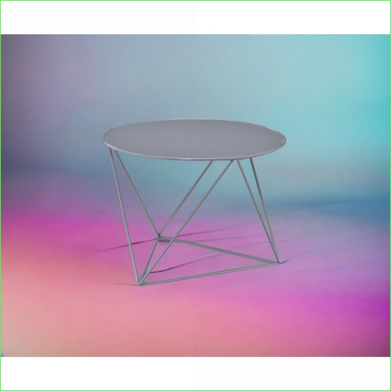 Table basse moderne en métal gris pour le salon, facile à déplacer et amp; Présentoir / utilitaire polyvalent, Gris
