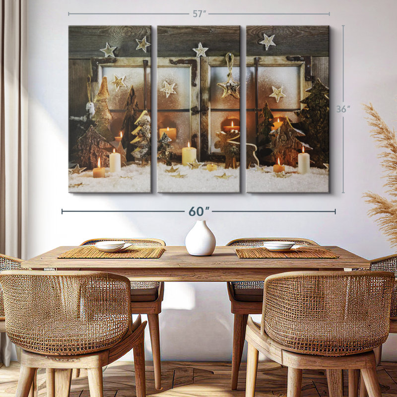 «Christmas Window» sur toile, H 36 po x l 57 po x P 1,25 po