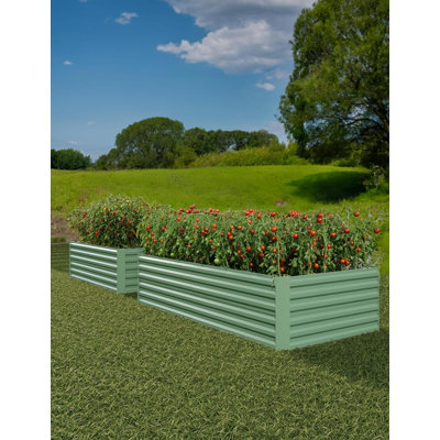 2 lits de jardin surélevés en métal 8 x 4 x 2 pi vert