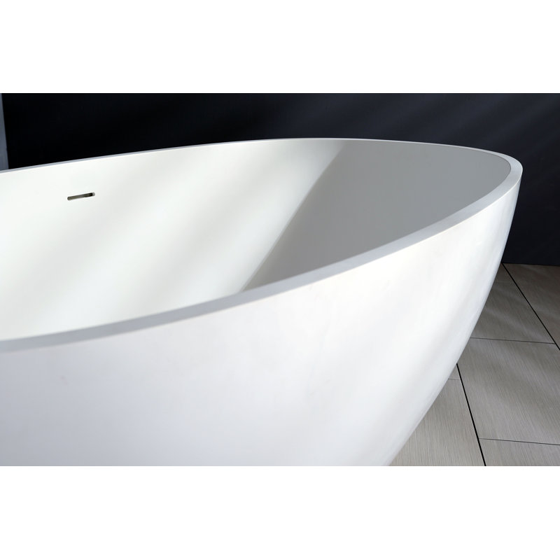 Baignoire autoportante ovale à double face avec drain Kingston