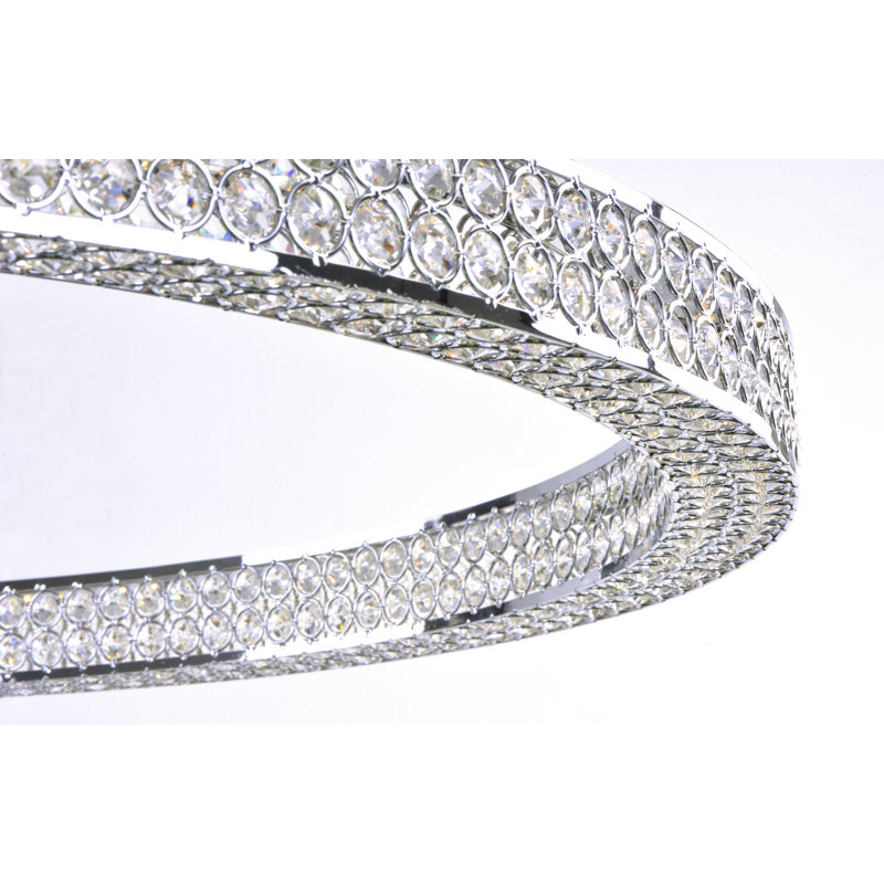Ambrose Dimmable LED Wagon Wheel Chandelier, 2.25" H x 19.5" W x 19.5" D