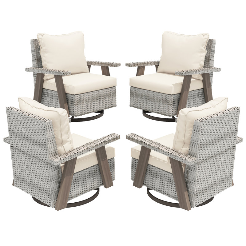 Méridiennes pivotantes d'extérieur Lendsey (ensemble de 4), Beige