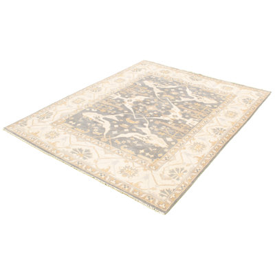 Ecarpetgallery One-of-a-kind Hand-knotted New Age Ushak Dark Gray 8' X 9'10" Wool Area Rug
