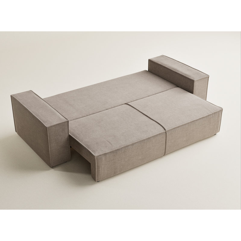 3 Seater Reclining Sofa, Brown Grey Polyester/Chenille