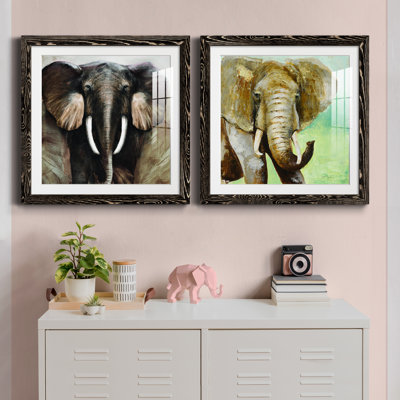 Majestic Encounter - Ensemble de 2 peintures encadrées