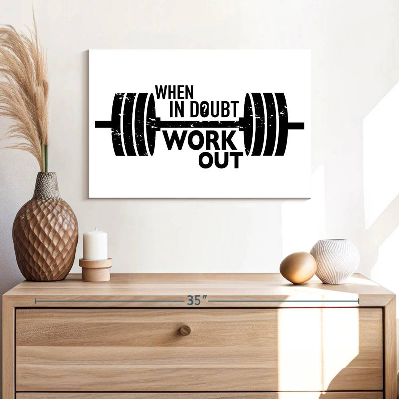 Kema When In Doubt Work Out, 16" H x 24" W