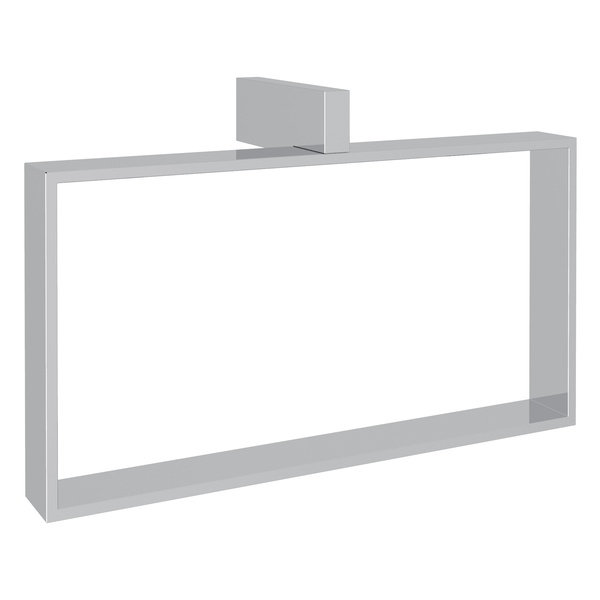 Quartile Rectangular Towel Holder Ring, Polished Chrome