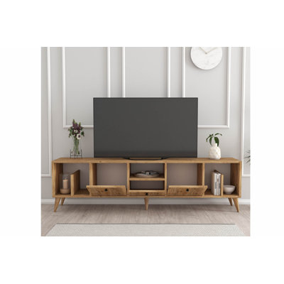 Keikei Unfinished TV Stand for TVs up to 65" with Fireplace Included