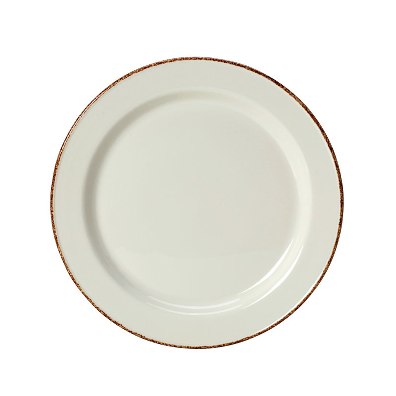 Assiette plate Slimline BLUE DAPPLE, Blanc / Brun
