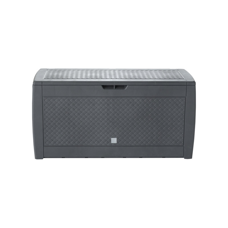 Alfresco Home 47'' W 82 Gallons Water Resistant Resin Lockable Deck Box with Wheels in Gray