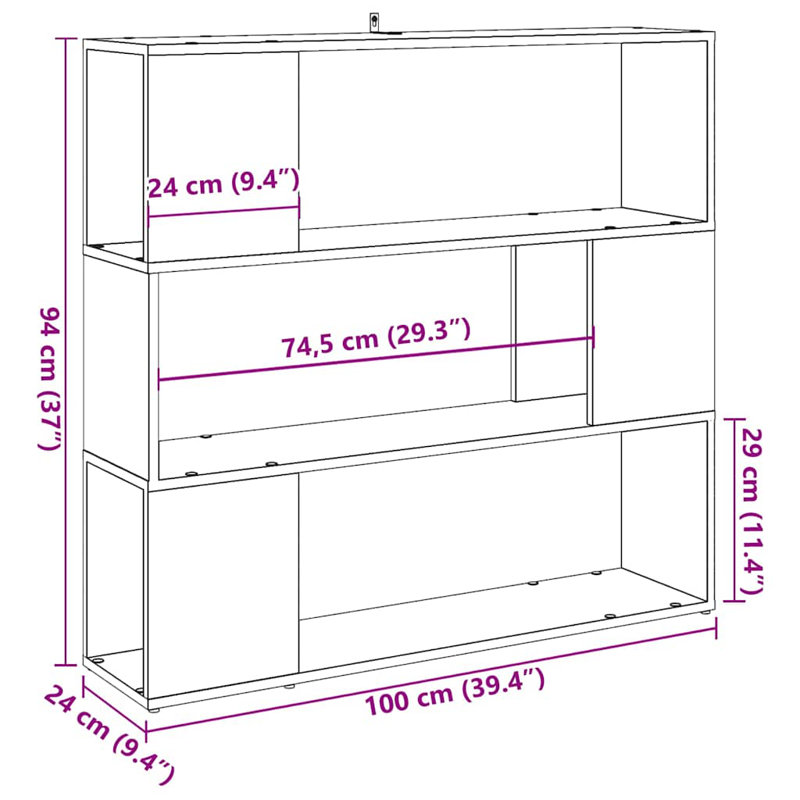 vidaXL Book Cabinet Engineered wood Book Cabinet Rectangular, Old Wood