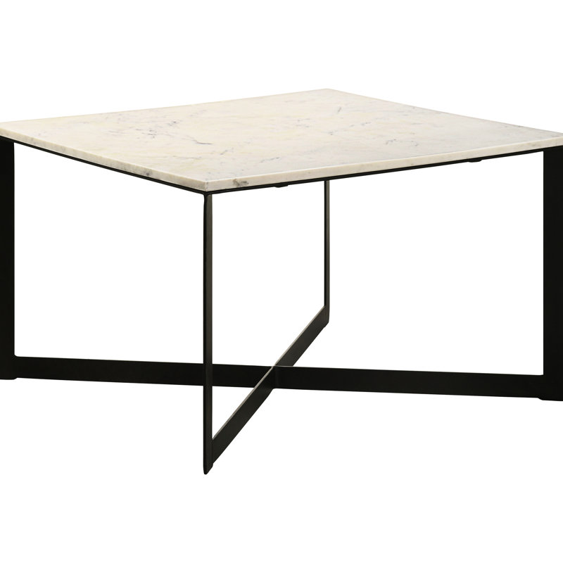Table basse carrée à plateau en marbre