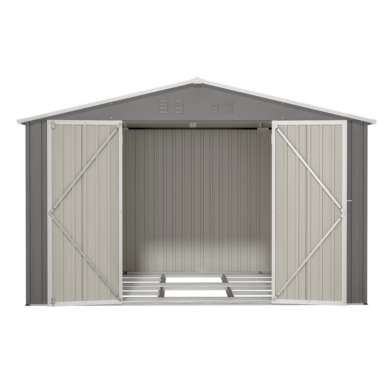 Remise pour outils 10 x 8 pi avec fondation en métal et portes verrouillables