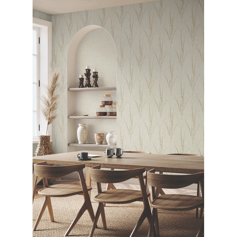 Papier peint Graceful Willow Putty, Gris