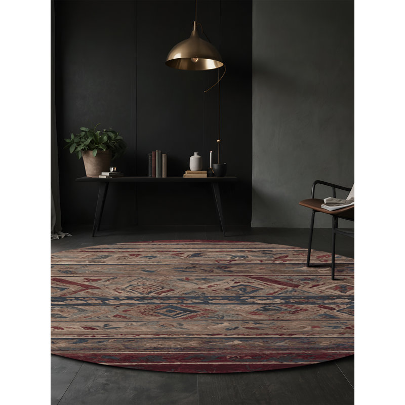 Tapis noir lavable à la machine GSIX03619, Rond 8 pi
