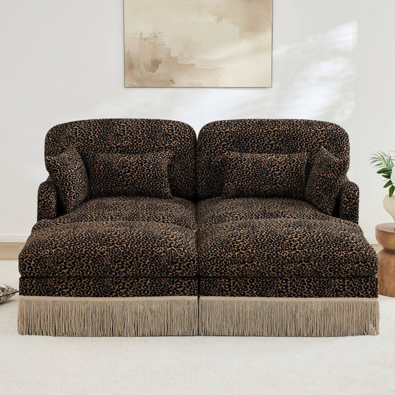 Canapé Comfy Chenille Leopard, Chenille brun
