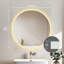 Miroir de salle de bain 32 po à DEL - fixation murale, brouillard, 3 lumières à température réglable et à intensité variable, maquillage pour salle de bain de chambre à coucher, décor rond de 32 po, température réglable, style magnifique
