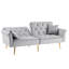 Grey Velvet With Spacious Seat And Nailhead Accents Bed Easy Upholstery Comfortable Back