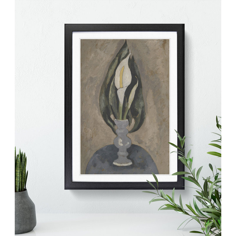 Still Life White Lily No.16 by Marsden Hartley - Picture Frame Painting, Black, 36cm H x 27cm W x 2cm D