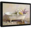 Art mural rétro noir avec baignoire florale rétro, impressions de style réalisme classique-1511385072