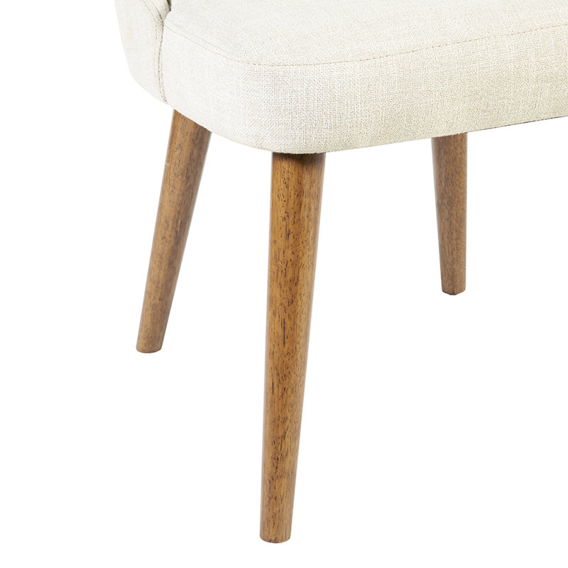 2 chaises d'appoint de salle à manger - tissu brun clair, rembourrage en mousse haute, pieds en bois massif avec finition brun foncé, siège d'appoint élégant et texturé, rembourrage pour le confort