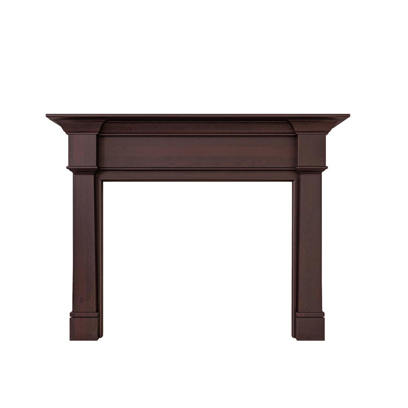 Grant Traditional Wood Fireplace Mantel Surround Kit Includes Wooden Mantel Surround & Shelf, Black Paint, 80"