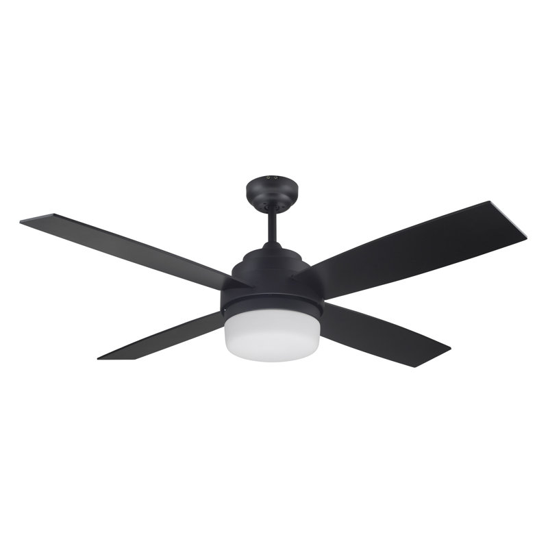 Farnam 52'' Ceiling Fan with Light Kit, Matte Black