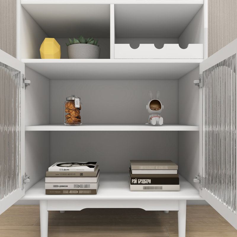 Armoire pour boissons et verrerie - Vin blanc de construction avec support amovible pour boissons spacieuses