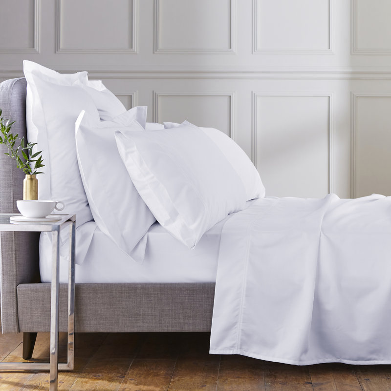 1000TC Eqyptian Cotton Flat Sheet, White, Kingsize (5')
