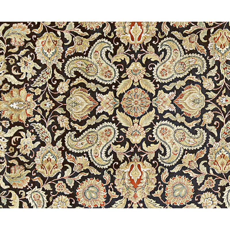 Hand Knotted Wool Area Rug in Black