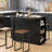 47.4-Inch U-Shaped Bar Table, Folding Tabletop With Power Outlet, Double-Door Storage Cabinet, Built-In Wine Rack, Multi-Purpose For Dining Room Use, Black.-1689154148