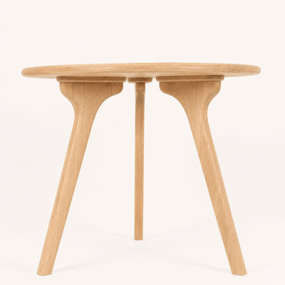 Sidney Solid Oak Wood Round Dining Table - Handcrafted Mid-Century Modern Dining Table