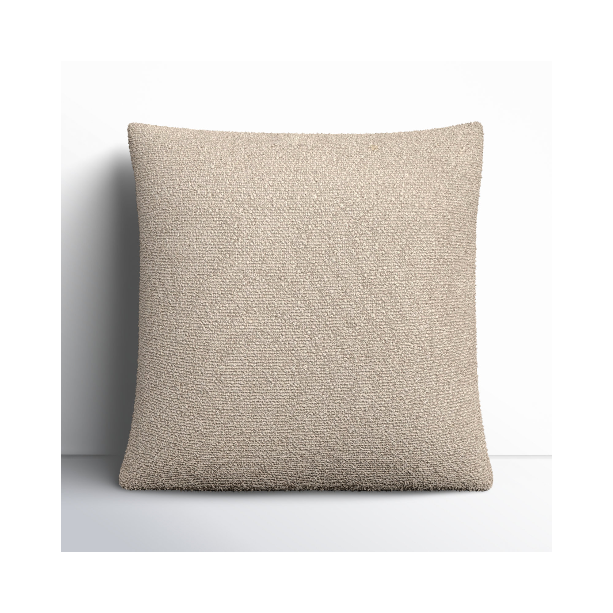 Amalfi Boucle Throw Pillow, Beige, Down, 20" x 20"