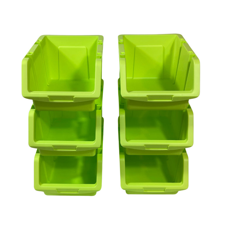 Henriha Stacking Plastic Bin Set, Citron